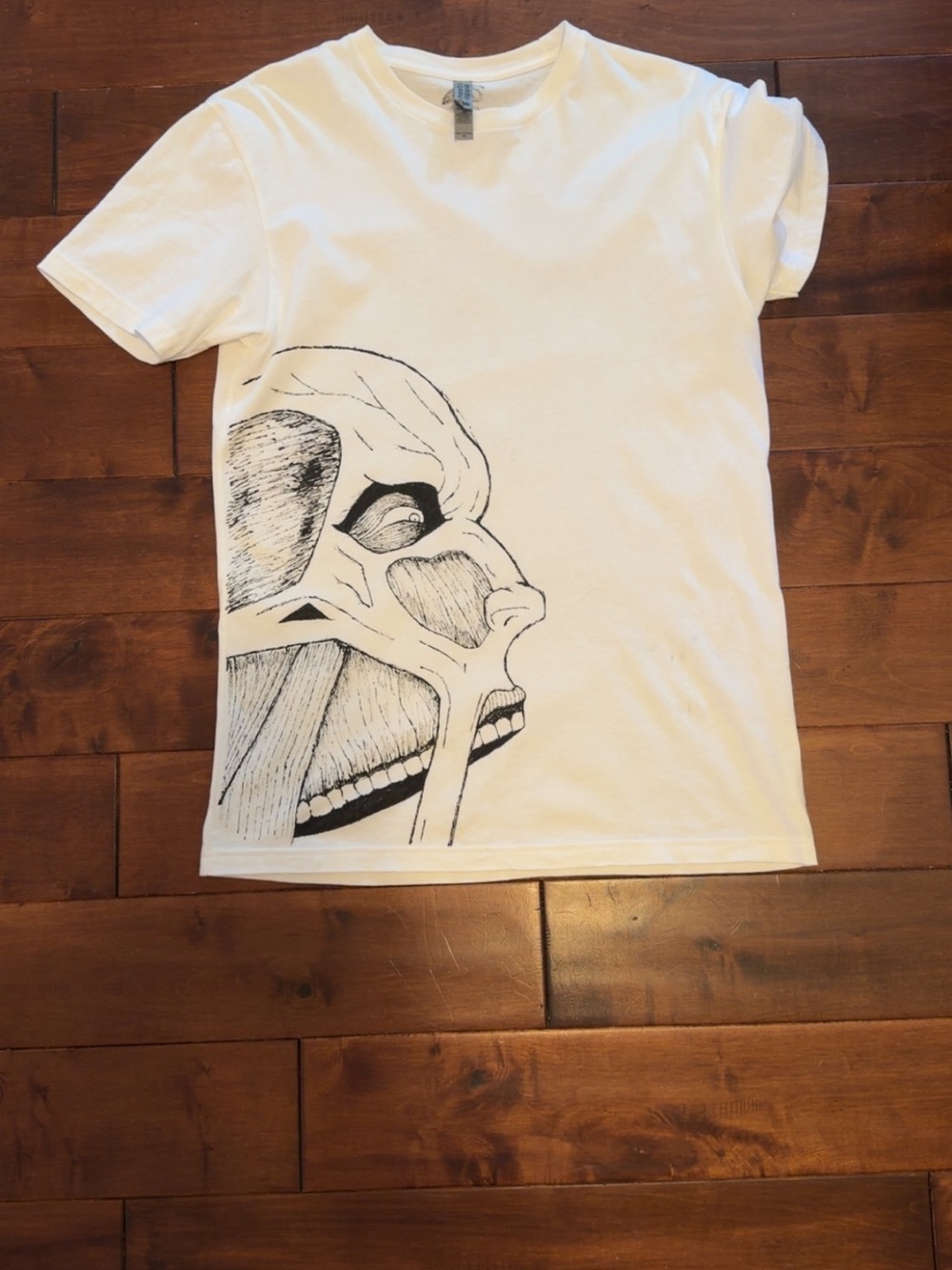 Next Level Apparel White Short Sleeve Tee with hand painted design